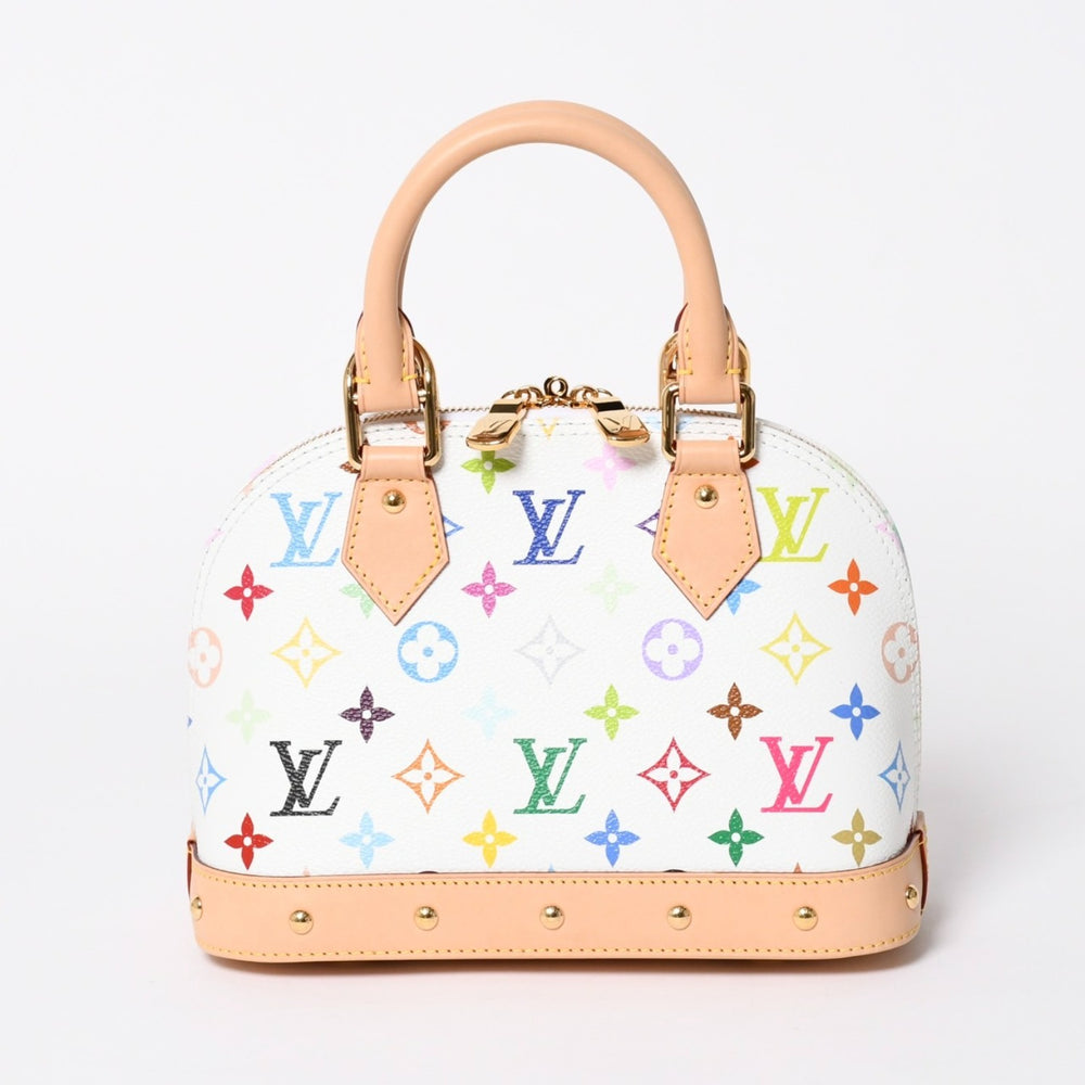 新品未使用品 LOUIS VUITTON ルイヴィトン 村上隆 アルマBB M13078 ハンドバッグ モノグラムマルチカラー ホワイト 中古 4a006112