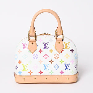 新品未使用品 LOUIS VUITTON ルイヴィトン 村上隆 アルマBB M13078 ハンドバッグ モノグラムマルチカラー ホワイト 中古 4a006112