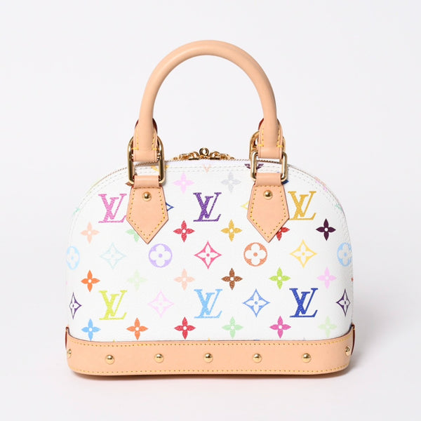新品未使用品 LOUIS VUITTON ルイヴィトン 村上隆 アルマBB M13078 ハンドバッグ モノグラムマルチカラー ホワイト 中古 4a006112