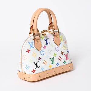 新品未使用品 LOUIS VUITTON ルイヴィトン 村上隆 アルマBB M13078 ハンドバッグ モノグラムマルチカラー ホワイト 中古 4a006112