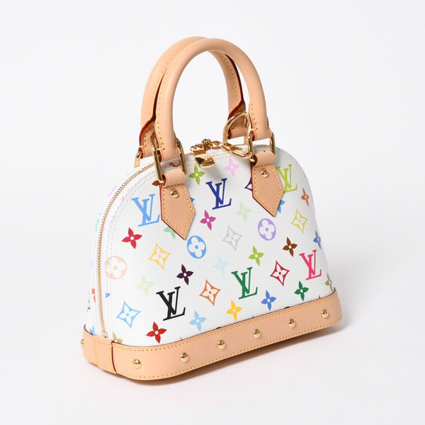 新品未使用品 LOUIS VUITTON ルイヴィトン 村上隆 アルマBB M13078 ハンドバッグ モノグラムマルチカラー ホワイト 中古 4a006112