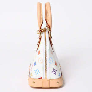 新品未使用品 LOUIS VUITTON ルイヴィトン 村上隆 アルマBB M13078 ハンドバッグ モノグラムマルチカラー ホワイト 中古 4a006112