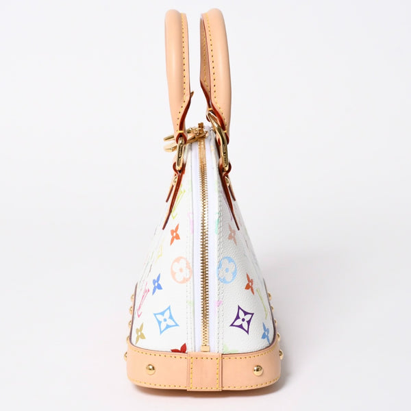 新品未使用品 LOUIS VUITTON ルイヴィトン 村上隆 アルマBB M13078 ハンドバッグ モノグラムマルチカラー ホワイト 中古 4a006112