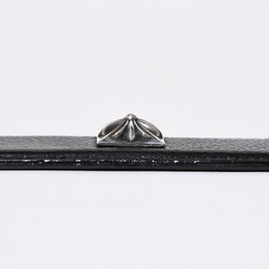 極美品 CHROME HEARTS クロムハーツ PYRAMID PLS STUDS ゼロピラミッド ベルトストラップ サイズ32 レザー シルバー925 中古 4a006273