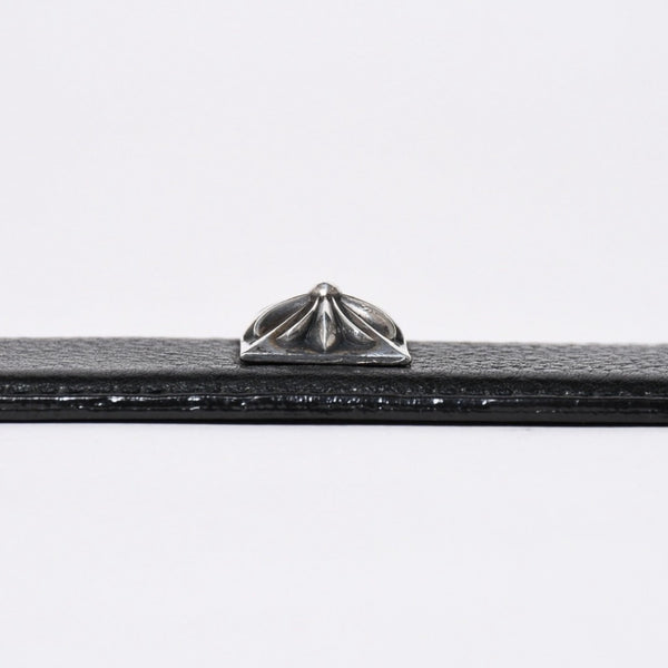 極美品 CHROME HEARTS クロムハーツ PYRAMID PLS STUDS ゼロピラミッド ベルトストラップ サイズ32 レザー シルバー925 中古 4a006273
