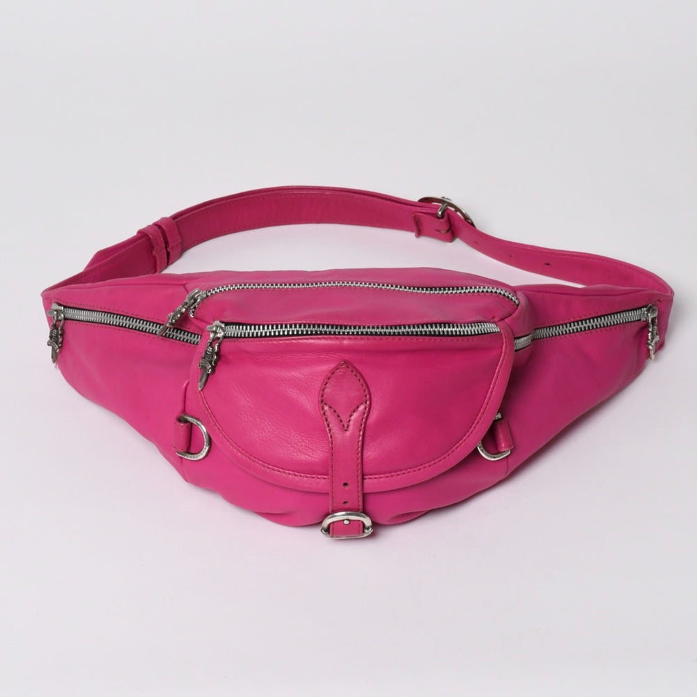 極美品 CHROME HEARTS クロムハーツ #1 SNAT PACK #1スナットパック ボディバッグ ダガー ガンスリンガー ピンク シルバー925 中古 4a006162