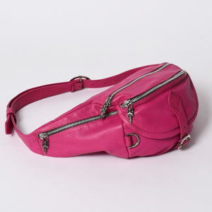 極美品 CHROME HEARTS クロムハーツ #1 SNAT PACK #1スナットパック ボディバッグ ダガー ガンスリンガー ピンク シルバー925 中古 4a006162