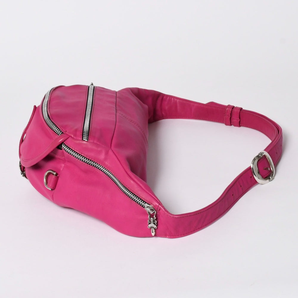 極美品 CHROME HEARTS クロムハーツ #1 SNAT PACK #1スナットパック ボディバッグ ダガー ガンスリンガー ピンク シルバー925 中古 4a006162