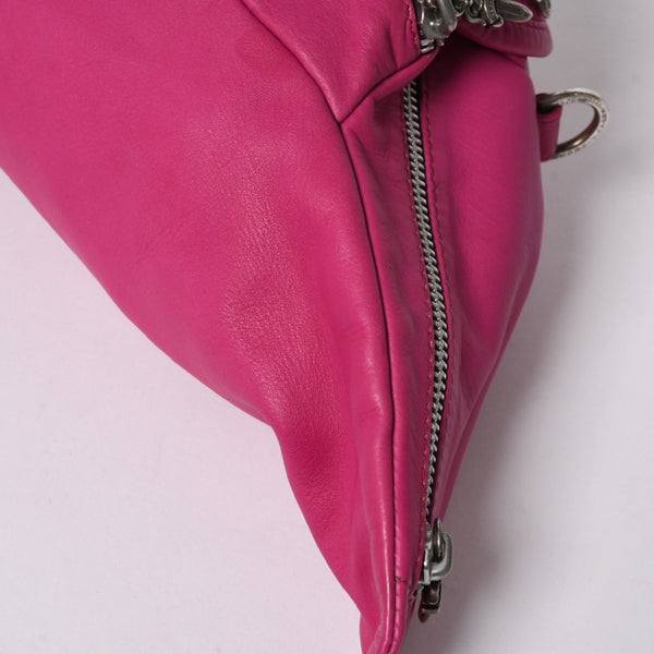 極美品 CHROME HEARTS クロムハーツ #1 SNAT PACK #1スナットパック ボディバッグ ダガー ガンスリンガー ピンク シルバー925 中古 4a006162
