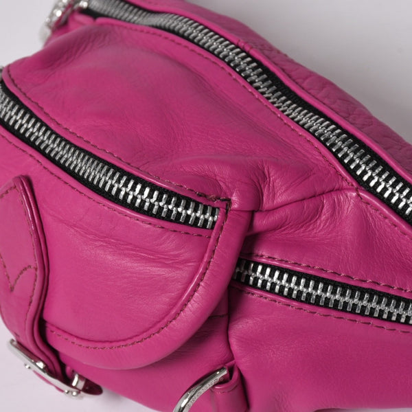 極美品 CHROME HEARTS クロムハーツ SNAT PACK MINI スナットパック ミニ ボディバッグ ダガー ガンスリンガー ピンク シルバー925 中古 4a006161