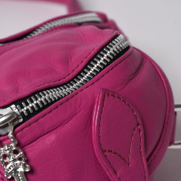 極美品 CHROME HEARTS クロムハーツ SNAT PACK MINI スナットパック ミニ ボディバッグ ダガー ガンスリンガー ピンク シルバー925 中古 4a006161
