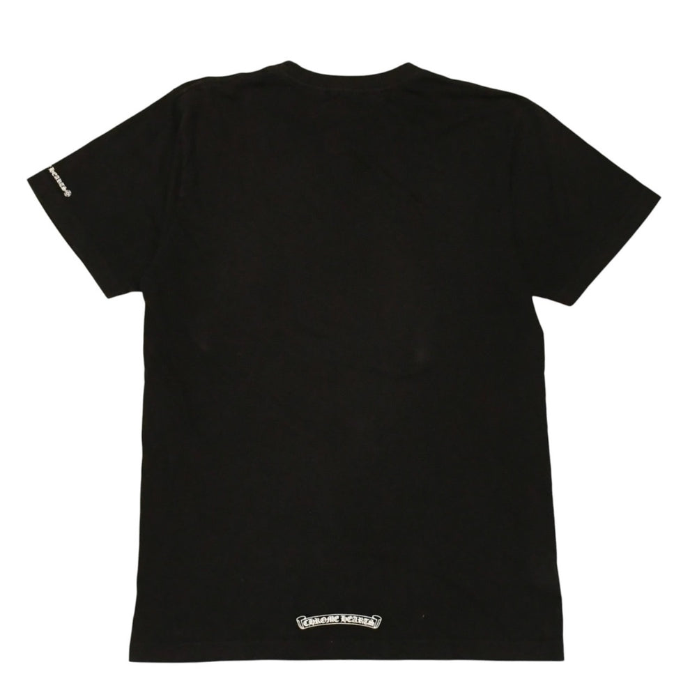 CHROME HEARTS クロムハーツ 半袖Tシャツ サイズM オールドイングリッシュ ネックロゴ スクロールラベル ブラック 美品 中古 4a006278