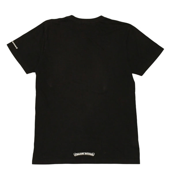 CHROME HEARTS クロムハーツ 半袖Tシャツ サイズM オールドイングリッシュ ネックロゴ スクロールラベル ブラック 美品 中古 4a006278