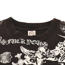 画像をギャラリービューアに読み込む, CHROME HEARTS クロムハーツ 総柄半袖Tシャツ サイズS FOTI オールオーバープリント ブラック ホワイト 美品 中古 4a006284
