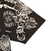 画像をギャラリービューアに読み込む, CHROME HEARTS クロムハーツ 総柄半袖Tシャツ サイズS FOTI オールオーバープリント ブラック ホワイト 美品 中古 4a006284