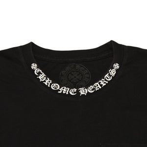 CHROME HEARTS クロムハーツ 半袖Tシャツ サイズM オールドイングリッシュ ネックロゴ スクロールラベル ブラック 美品 中古 4a006278