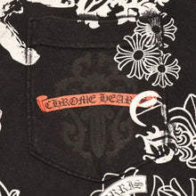 画像をギャラリービューアに読み込む, CHROME HEARTS クロムハーツ 総柄半袖Tシャツ サイズS FOTI オールオーバープリント ブラック ホワイト 美品 中古 4a006284