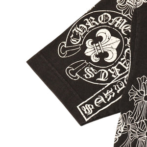 CHROME HEARTS クロムハーツ 総柄半袖Tシャツ サイズS FOTI オールオーバープリント ブラック ホワイト 美品 中古 4a006284