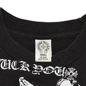 CHROME HEARTS クロムハーツ 総柄半袖Tシャツ サイズS FOTI オールオーバープリント ブラック ホワイト 美品 中古 4a006284