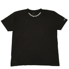 極美品 CHROME HEARTS クロムハーツ 半袖Tシャツ サイズXXL ネックロゴ オールドイングリッシュ スクロールラベル ブラック 中古 4a006276
