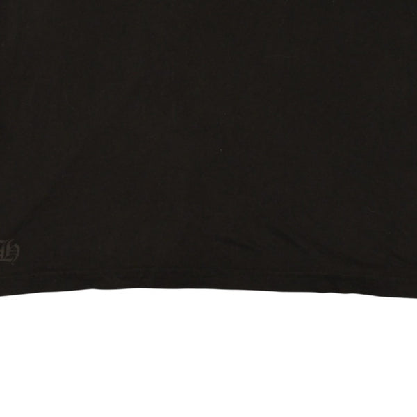 極美品 CHROME HEARTS クロムハーツ 半袖Tシャツ サイズXXL ネックロゴ オールドイングリッシュ スクロールラベル ブラック 中古 4a006276