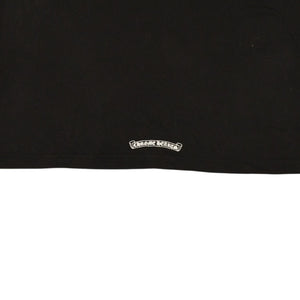極美品 CHROME HEARTS クロムハーツ 半袖Tシャツ サイズXXL ネックロゴ オールドイングリッシュ スクロールラベル ブラック 中古 4a006276