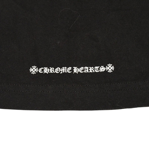 極美品 CHROME HEARTS クロムハーツ 半袖Tシャツ サイズXXL ネックロゴ オールドイングリッシュ スクロールラベル ブラック 中古 4a006276