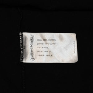 極美品 CHROME HEARTS クロムハーツ 半袖Tシャツ サイズXXL ネックロゴ オールドイングリッシュ スクロールラベル ブラック 中古 4a006276