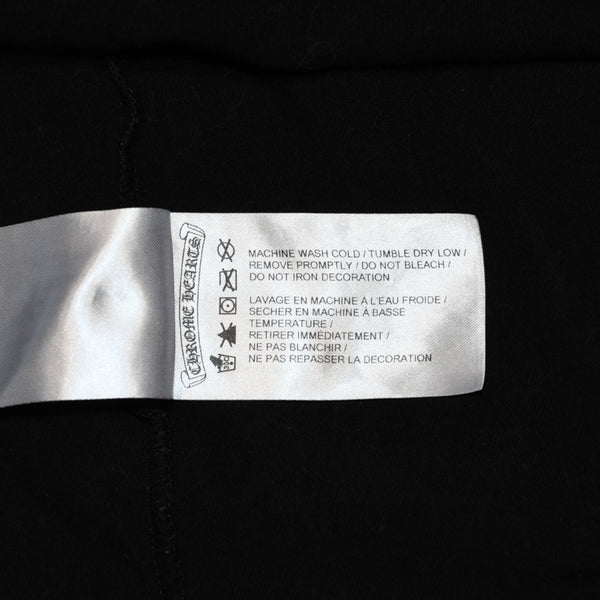 極美品 CHROME HEARTS クロムハーツ 半袖Tシャツ サイズXXL ネックロゴ オールドイングリッシュ スクロールラベル ブラック 中古 4a006276