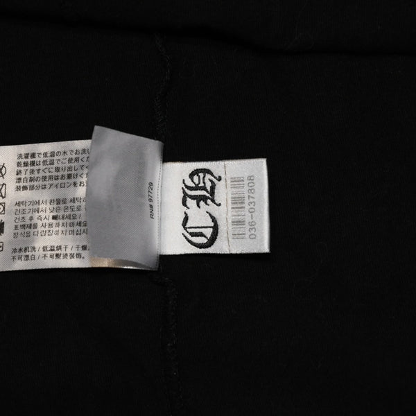 極美品 CHROME HEARTS クロムハーツ 半袖Tシャツ サイズXXL ネックロゴ オールドイングリッシュ スクロールラベル ブラック 中古 4a006276