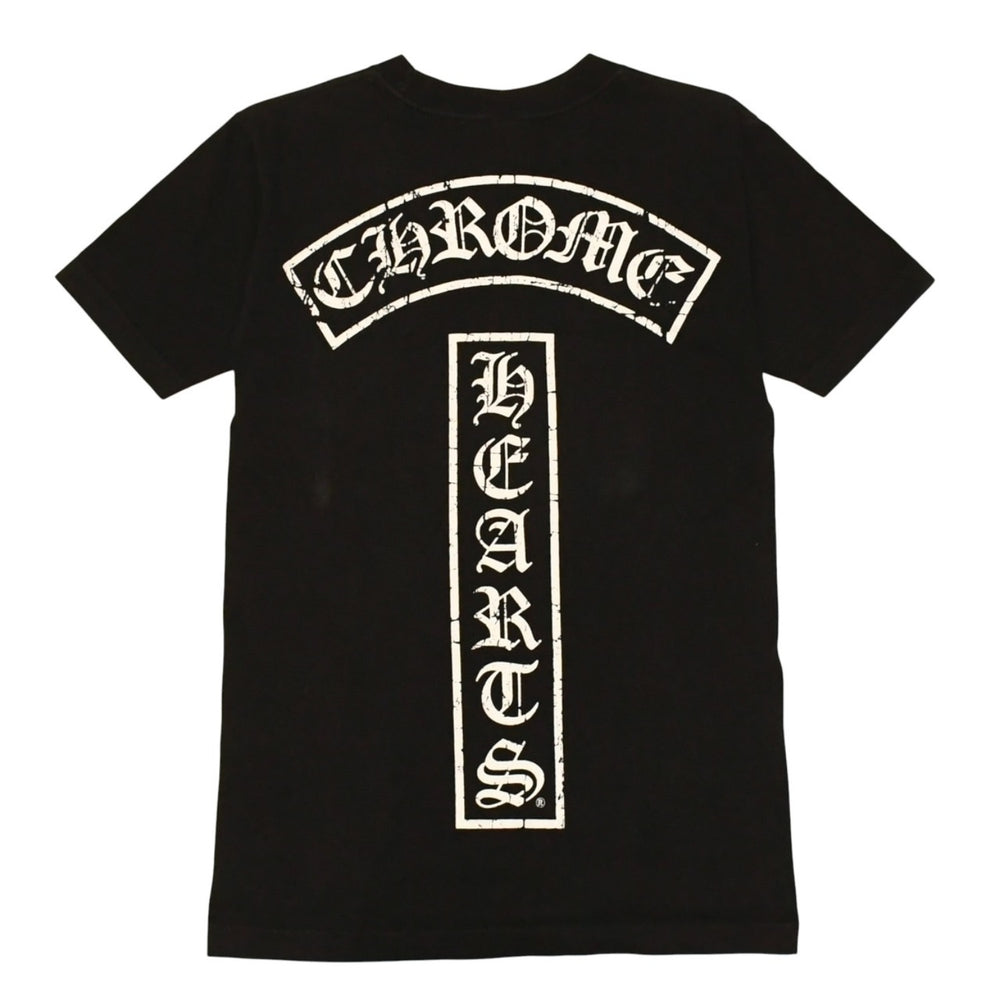 CHROME HEARTS クロムハーツ 半袖Tシャツ サイズS オールドイングリッシュ スター Tバー プリント ブラック ホワイト 美品 中古 4a006279