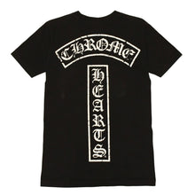 Load the image into the gallery viewer. CHROME HEARTS クロムハーツ 半袖Tシャツ サイズS オールドイングリッシュ スター Tバー プリント ブラック ホワイト 美品 中古 4a006279