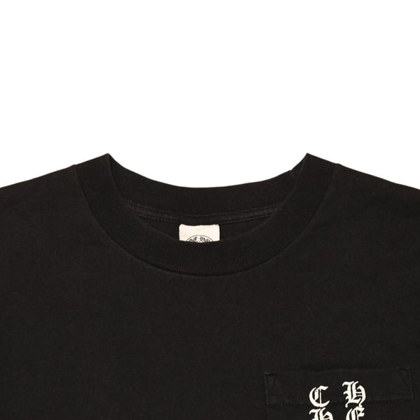 CHROME HEARTS クロムハーツ 半袖Tシャツ サイズS オールドイングリッシュ スター Tバー プリント ブラック ホワイト 美品 中古 4a006279