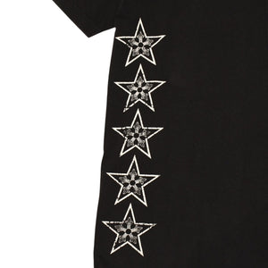 CHROME HEARTS クロムハーツ 半袖Tシャツ サイズS オールドイングリッシュ スター Tバー プリント ブラック ホワイト 美品 中古 4a006279