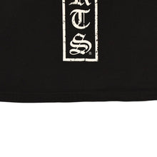 Load the image into the gallery viewer. CHROME HEARTS クロムハーツ 半袖Tシャツ サイズS オールドイングリッシュ スター Tバー プリント ブラック ホワイト 美品 中古 4a006279