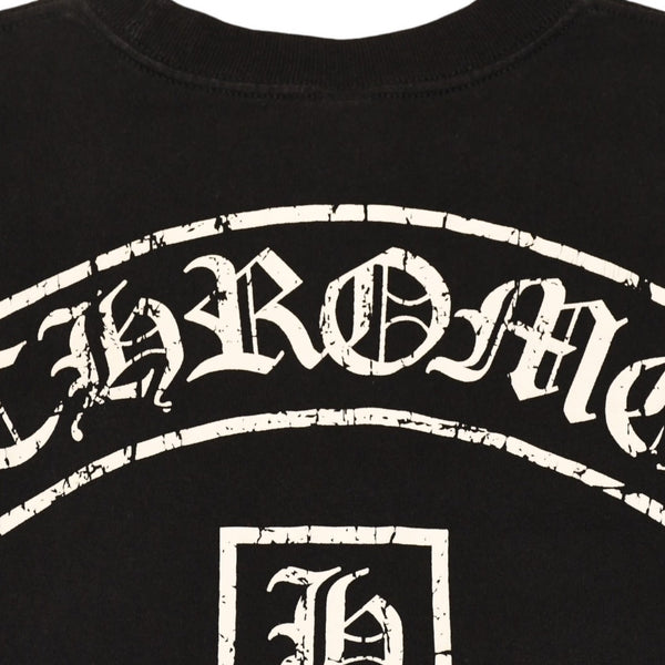 CHROME HEARTS クロムハーツ 半袖Tシャツ サイズS オールドイングリッシュ スター Tバー プリント ブラック ホワイト 美品 中古 4a006279