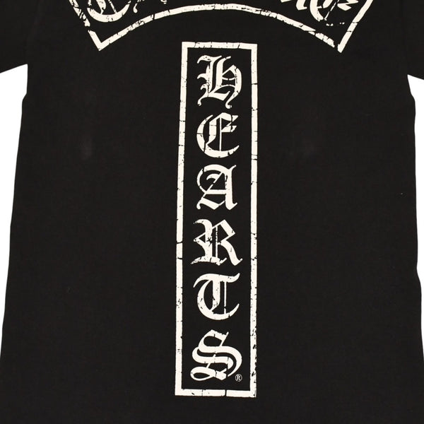 CHROME HEARTS クロムハーツ 半袖Tシャツ サイズS オールドイングリッシュ スター Tバー プリント ブラック ホワイト 美品 中古 4a006279