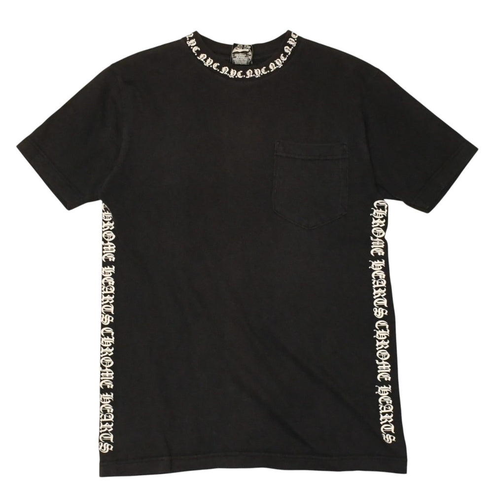 CHROME HEARTS クロムハーツ オールド 半袖Tシャツ サイズS NYC限定 オールドイングリッシュ ネックロゴ ブラック 美品 中古 4a006280
