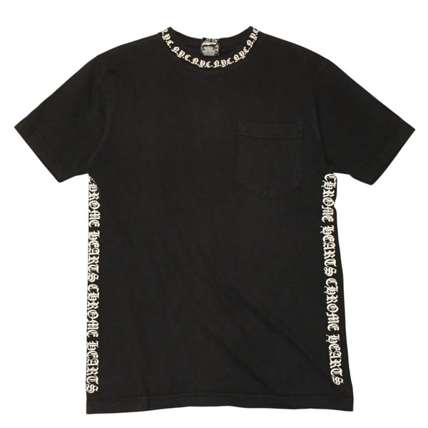 CHROME HEARTS クロムハーツ オールド 半袖Tシャツ サイズS NYC限定 オールドイングリッシュ ネックロゴ ブラック 美品 中古 4a006280