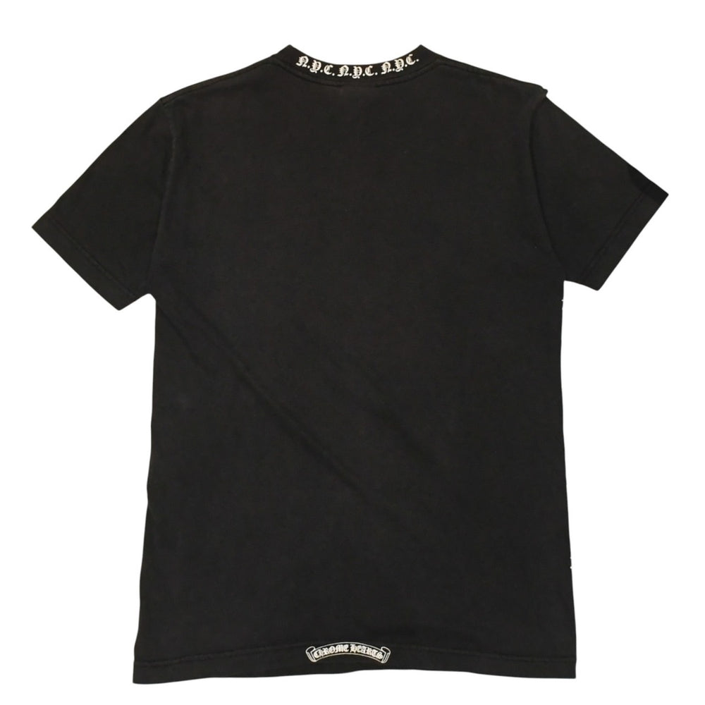 CHROME HEARTS クロムハーツ オールド 半袖Tシャツ サイズS NYC限定 オールドイングリッシュ ネックロゴ ブラック 美品 中古 4a006280