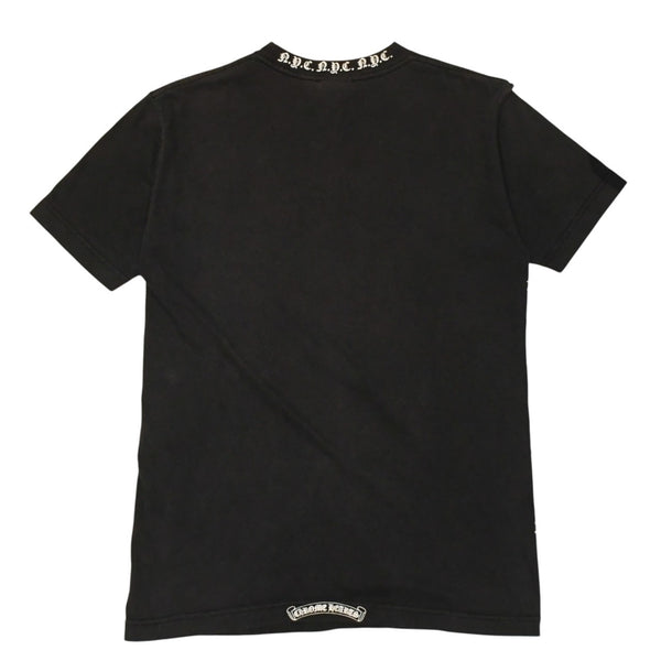 CHROME HEARTS クロムハーツ オールド 半袖Tシャツ サイズS NYC限定 オールドイングリッシュ ネックロゴ ブラック 美品 中古 4a006280