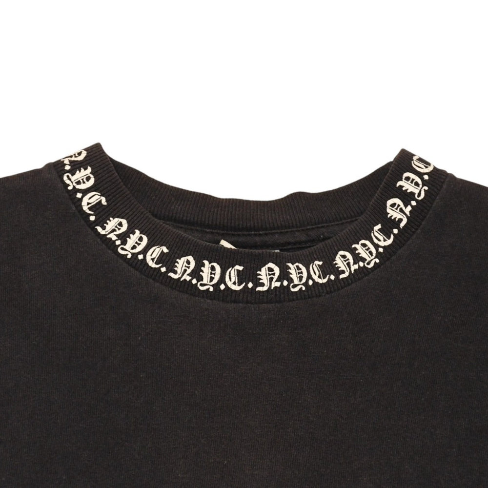 CHROME HEARTS クロムハーツ オールド 半袖Tシャツ サイズS NYC限定 オールドイングリッシュ ネックロゴ ブラック 美品 中古 4a006280