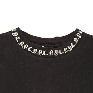 CHROME HEARTS クロムハーツ オールド 半袖Tシャツ サイズS NYC限定 オールドイングリッシュ ネックロゴ ブラック 美品 中古 4a006280