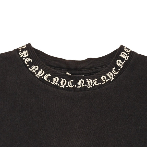 CHROME HEARTS クロムハーツ オールド 半袖Tシャツ サイズS NYC限定 オールドイングリッシュ ネックロゴ ブラック 美品 中古 4a006280