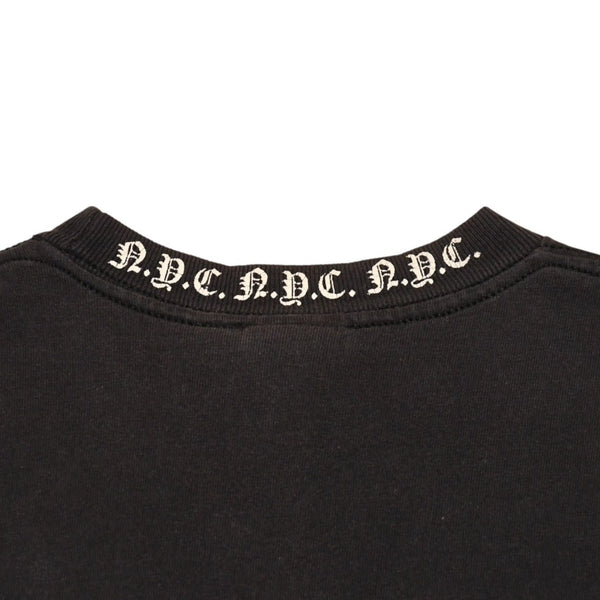 CHROME HEARTS クロムハーツ オールド 半袖Tシャツ サイズS NYC限定 オールドイングリッシュ ネックロゴ ブラック 美品 中古 4a006280