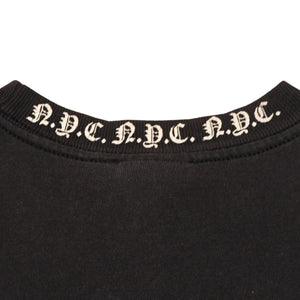 CHROME HEARTS クロムハーツ オールド 半袖Tシャツ サイズS NYC限定 オールドイングリッシュ ネックロゴ ブラック 美品 中古 4a006280