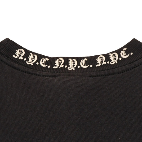 CHROME HEARTS クロムハーツ オールド 半袖Tシャツ サイズS NYC限定 オールドイングリッシュ ネックロゴ ブラック 美品 中古 4a006280