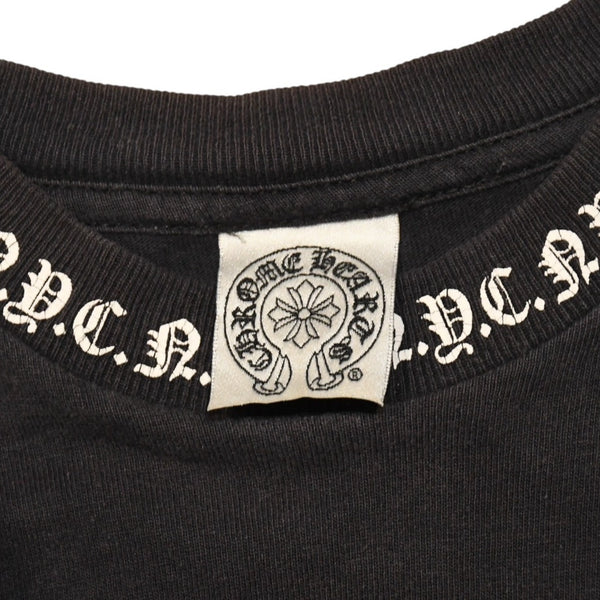 CHROME HEARTS クロムハーツ オールド 半袖Tシャツ サイズS NYC限定 オールドイングリッシュ ネックロゴ ブラック 美品 中古 4a006280