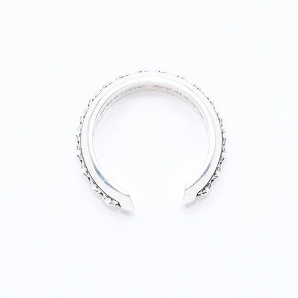 極美品 CHROME HEARTS クロムハーツ CH PLUS PYRAMID OPEN BAND CHプラス ピラミッド オープンバンドリング 重量7.57g 17号 中古 4a006272