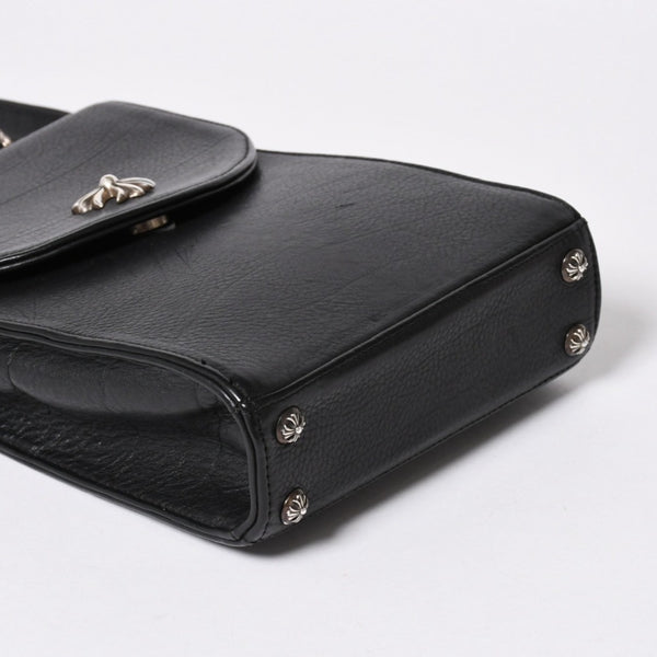 極美品 CHROME HEARTS クロムハーツ ショルダーバッグ 2WAY CHプラス装飾 ガンスリンガー クロスボール ブラック シルバー925 中古 4a006292